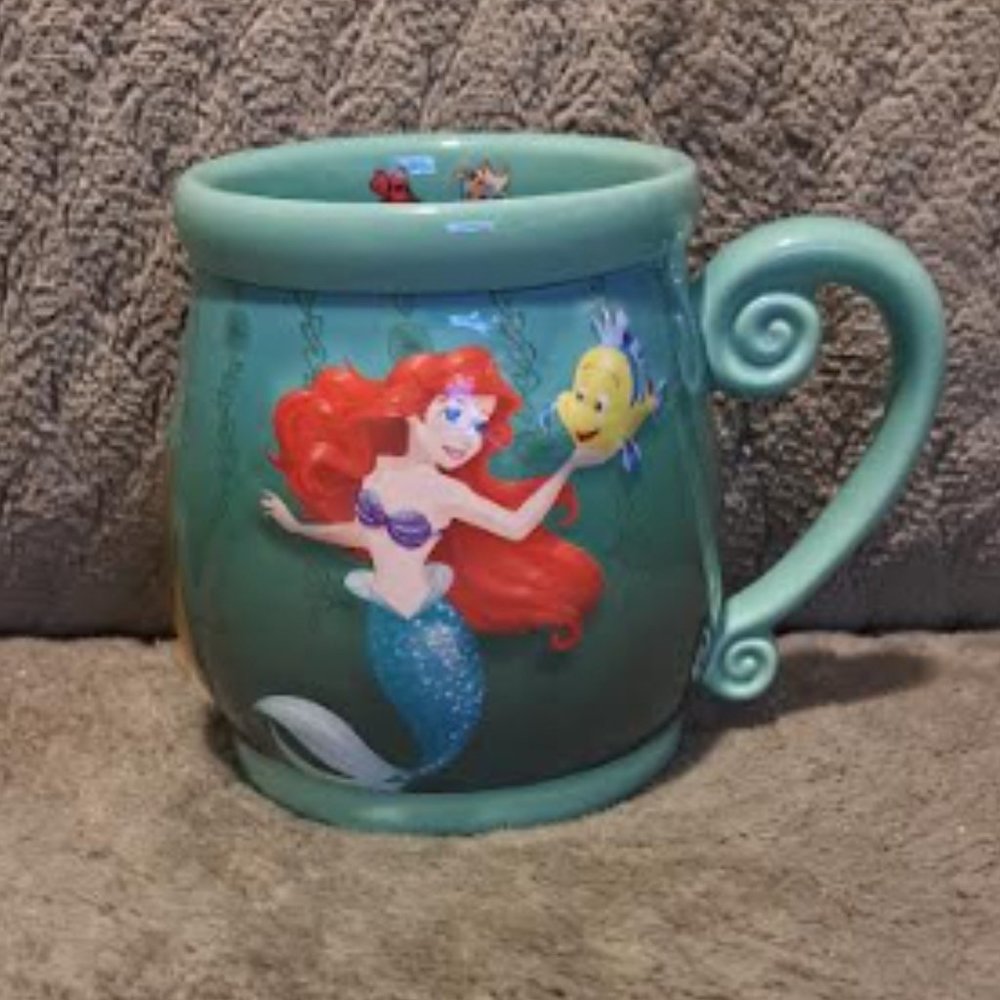 NEW Disney The Little Mermaid HIGHLY DECORATED Mug